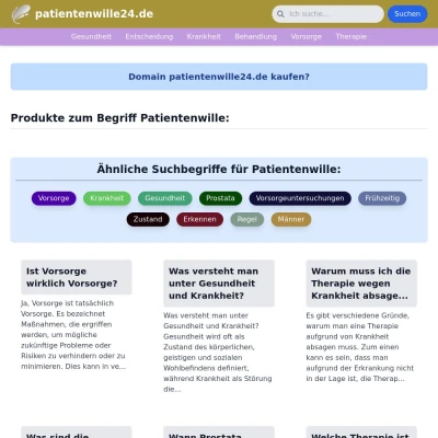 Screenshot patientenwille24.de