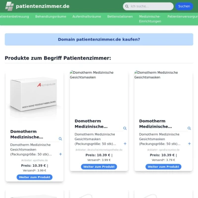 Screenshot patientenzimmer.de