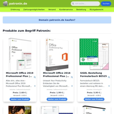 Screenshot patronin.de