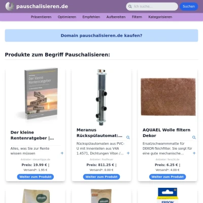 Screenshot pauschalisieren.de