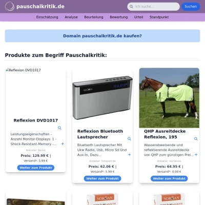 Screenshot pauschalkritik.de