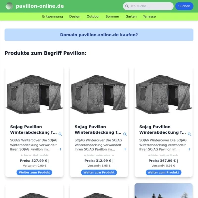 Screenshot pavillon-online.de