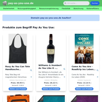 Screenshot pay-as-you-use.de