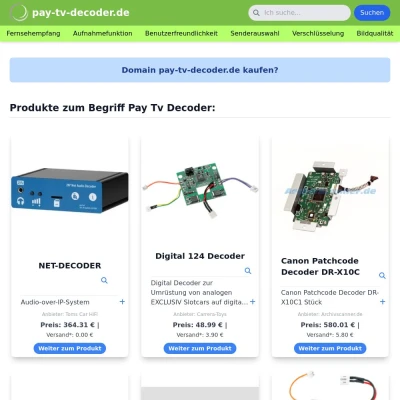 Screenshot pay-tv-decoder.de