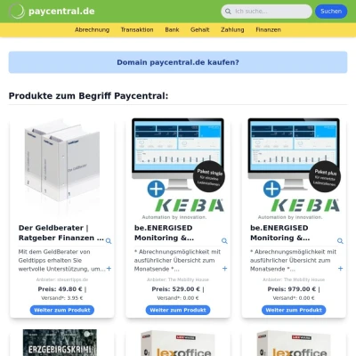 Screenshot paycentral.de