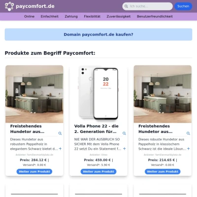 Screenshot paycomfort.de