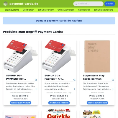Screenshot payment-cards.de