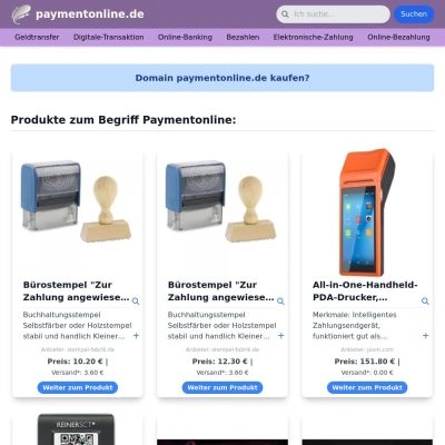 Screenshot paymentonline.de