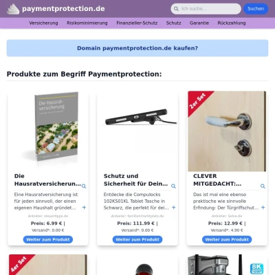 Screenshot paymentprotection.de