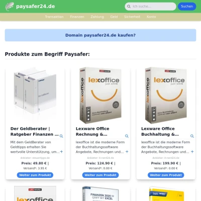 Screenshot paysafer24.de