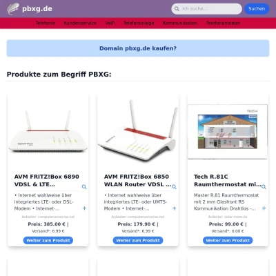 Screenshot pbxg.de