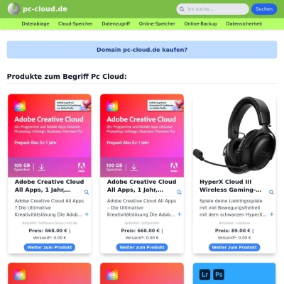 Screenshot pc-cloud.de