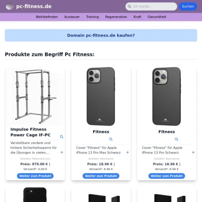 Screenshot pc-fitness.de