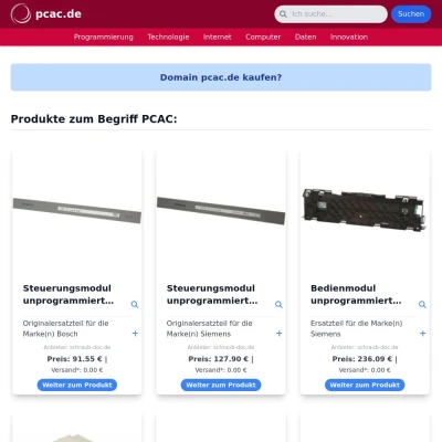 Screenshot pcac.de