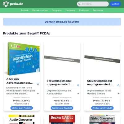 Screenshot pcda.de