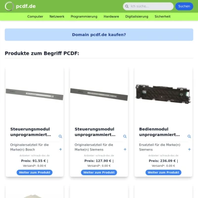 Screenshot pcdf.de