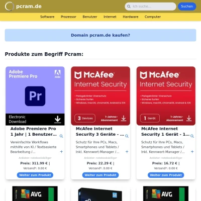 Screenshot pcram.de