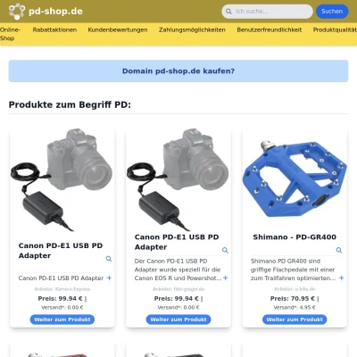 Screenshot pd-shop.de