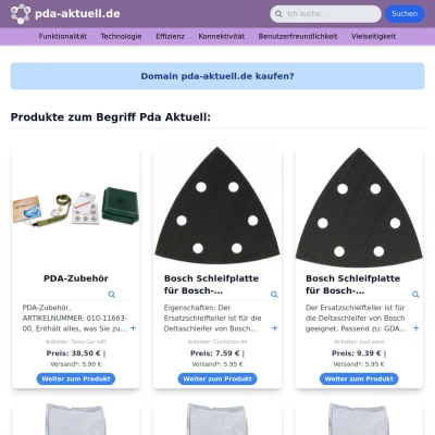 Screenshot pda-aktuell.de