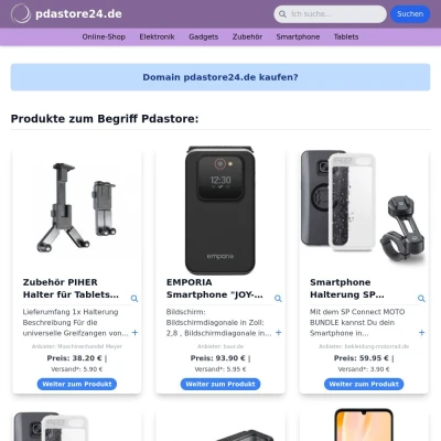 Screenshot pdastore24.de