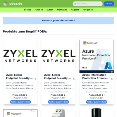 Screenshot pdea.de