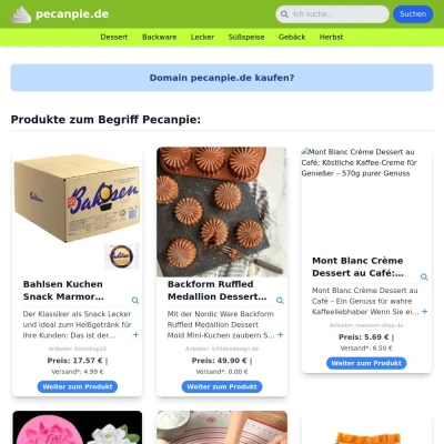 Screenshot pecanpie.de
