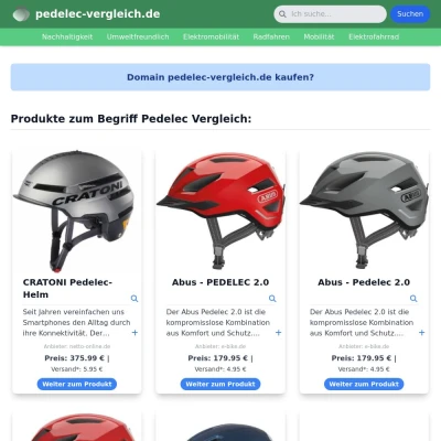 Screenshot pedelec-vergleich.de
