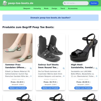 Screenshot peep-toe-boots.de