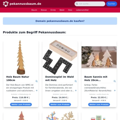 Screenshot pekannussbaum.de