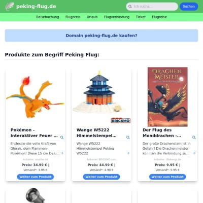 Screenshot peking-flug.de