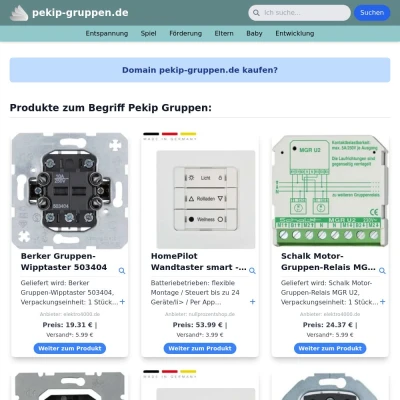 Screenshot pekip-gruppen.de