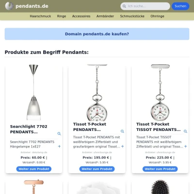 Screenshot pendants.de