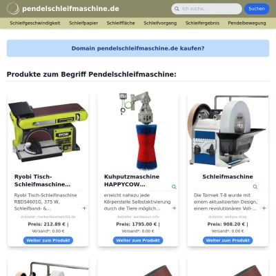 Screenshot pendelschleifmaschine.de