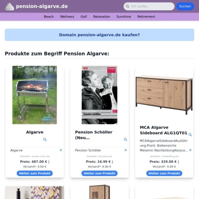 Screenshot pension-algarve.de