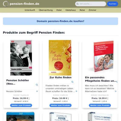 Screenshot pension-finden.de