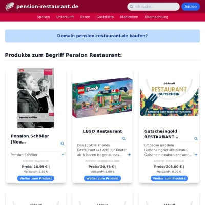 Screenshot pension-restaurant.de