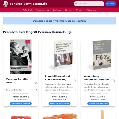 Screenshot pension-vermietung.de