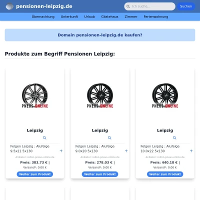 Screenshot pensionen-leipzig.de