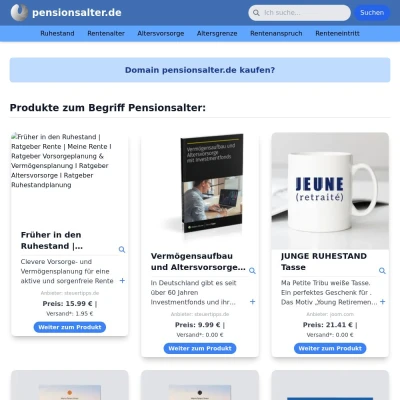 Screenshot pensionsalter.de