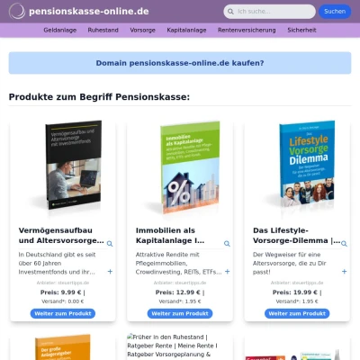 Screenshot pensionskasse-online.de