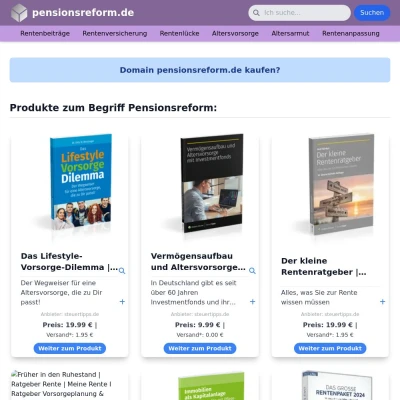 Screenshot pensionsreform.de