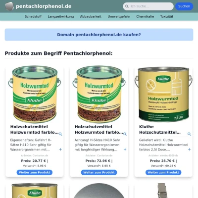 Screenshot pentachlorphenol.de