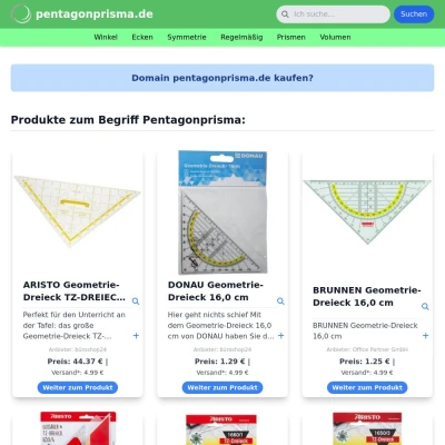 Screenshot pentagonprisma.de