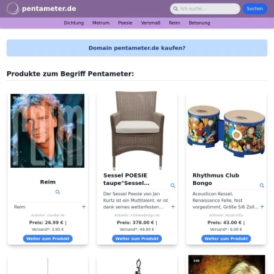 Screenshot pentameter.de