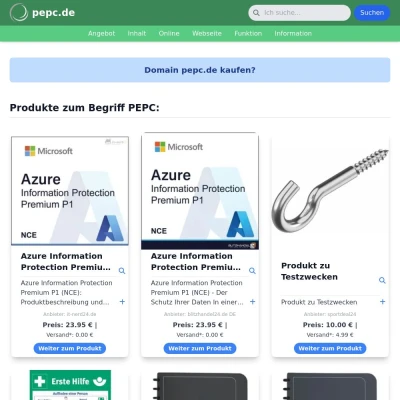 Screenshot pepc.de