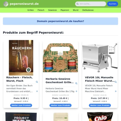 Screenshot peperoniwurst.de