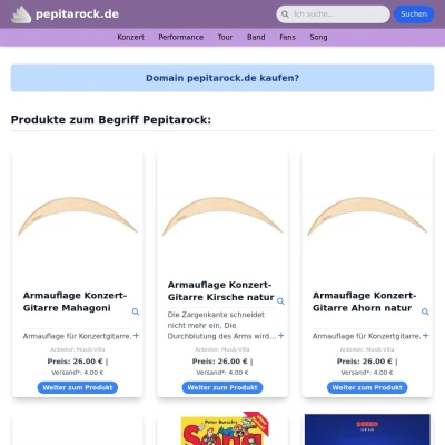 Screenshot pepitarock.de