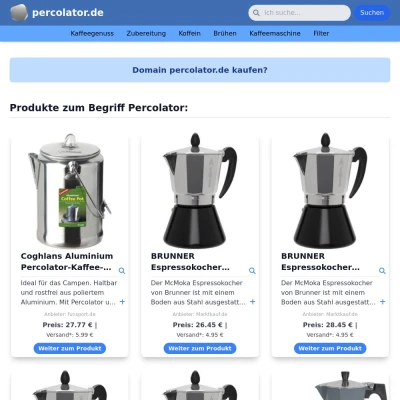Screenshot percolator.de