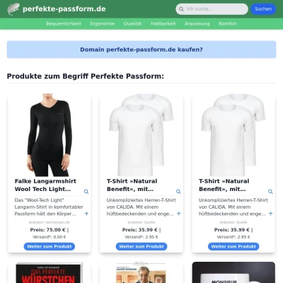 Screenshot perfekte-passform.de