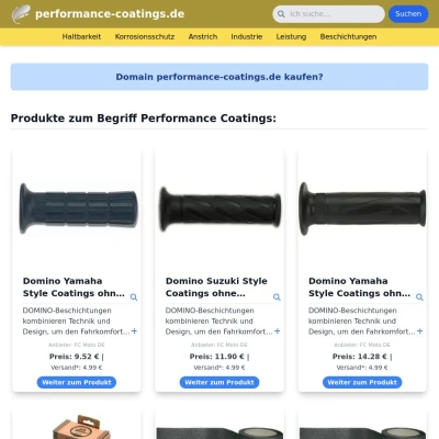 Screenshot performance-coatings.de